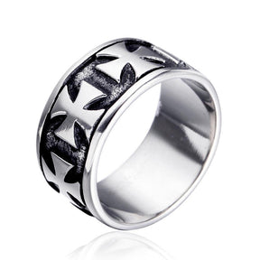 Vintage Cross Men's Titanium Steel Ring