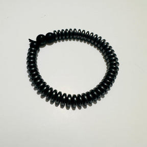 Mens Fashion Natural Black Gallstone Stretch Bracelet