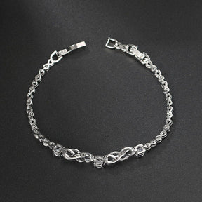 European And American Popular 8-word Inlaid Zircon White Gold Plated Infinite Bracelet