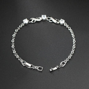 European And American Popular 8-word Inlaid Zircon White Gold Plated Infinite Bracelet