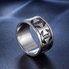 Vintage Cross Men's Titanium Steel Ring